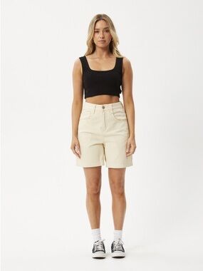 Afends Women's High-Rise Cream Utility Shorts